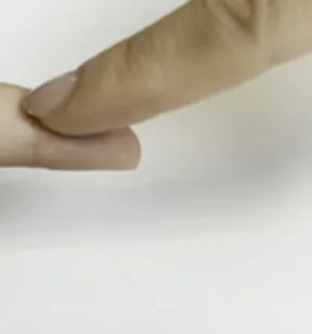 Two fingers brushing against each other, illustrating caressing.